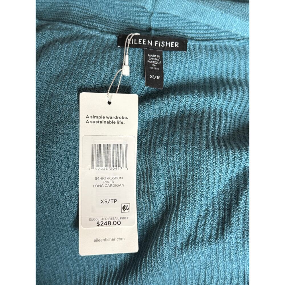 Eileen Fisher River Linen Blend Long Cardigan Sweater XS NWT - Picture 11 of 12